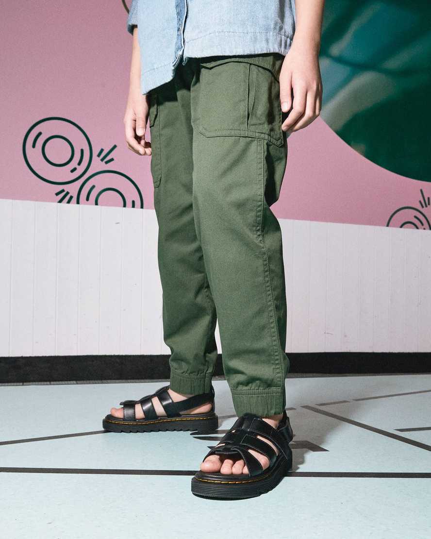 svarta dr martens terry strap barnsandaler