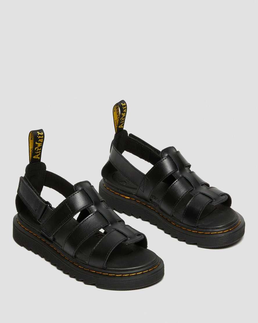 svarta dr martens terry strap barnsandaler