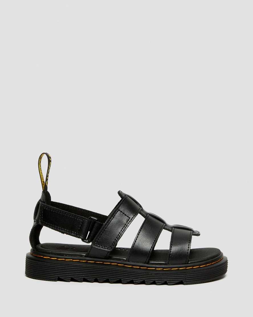 svarta dr martens terry strap barnsandaler
