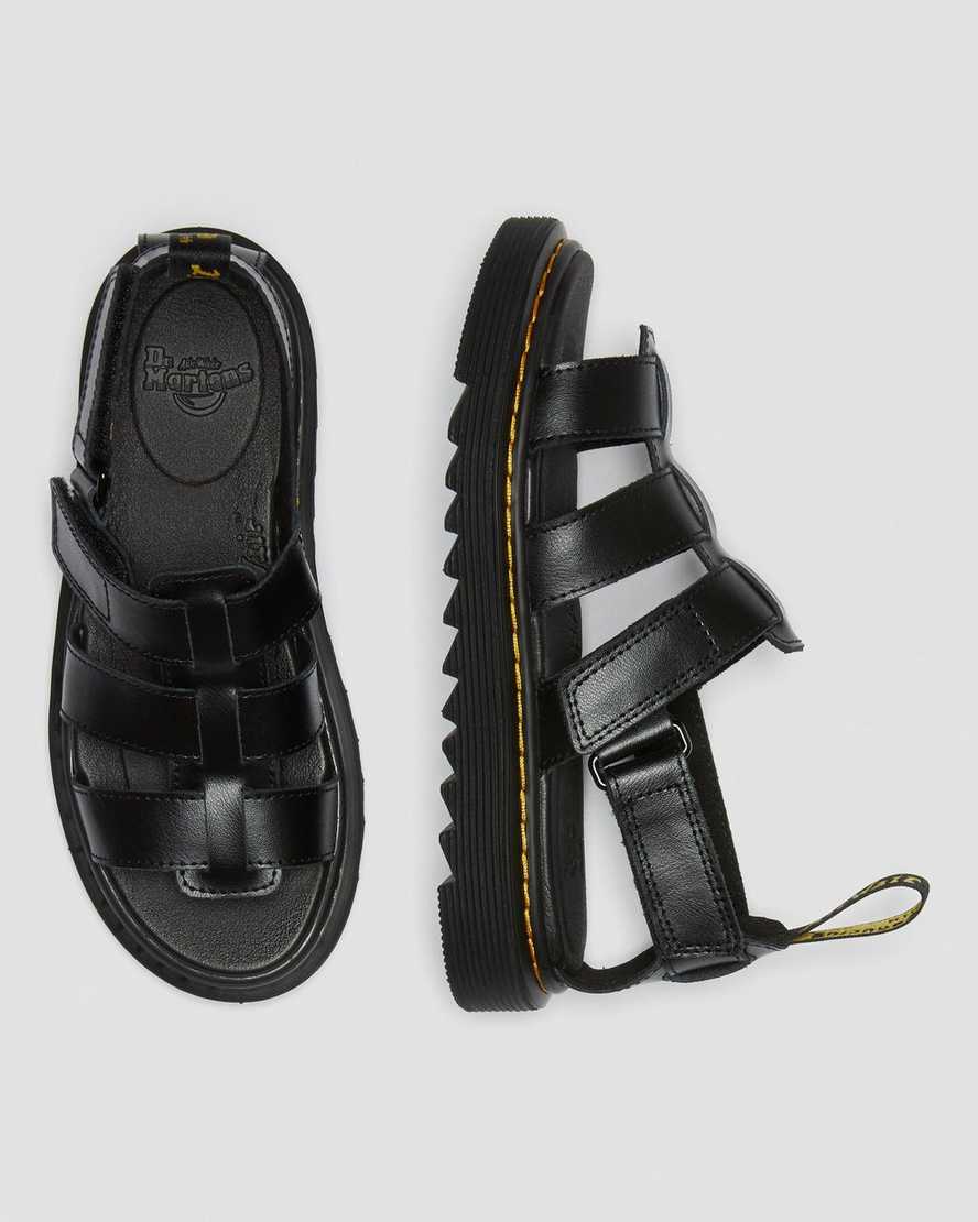 svarta dr martens terry strap barnsandaler