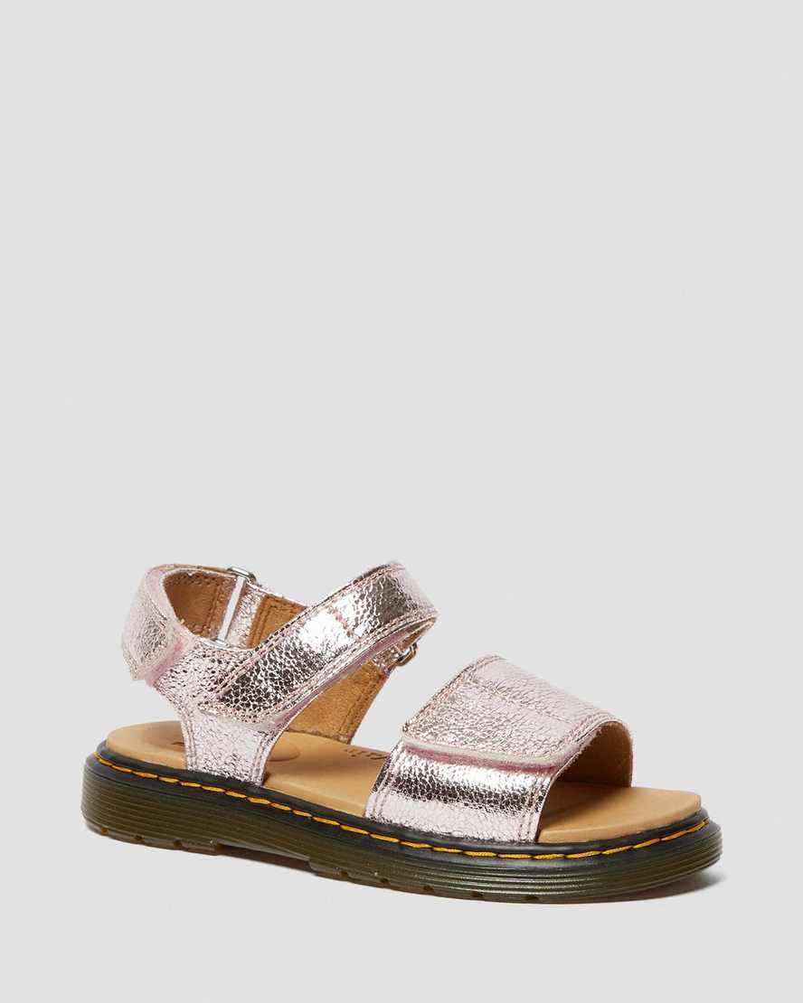 rosa dr martens romi metallic barnsandaler