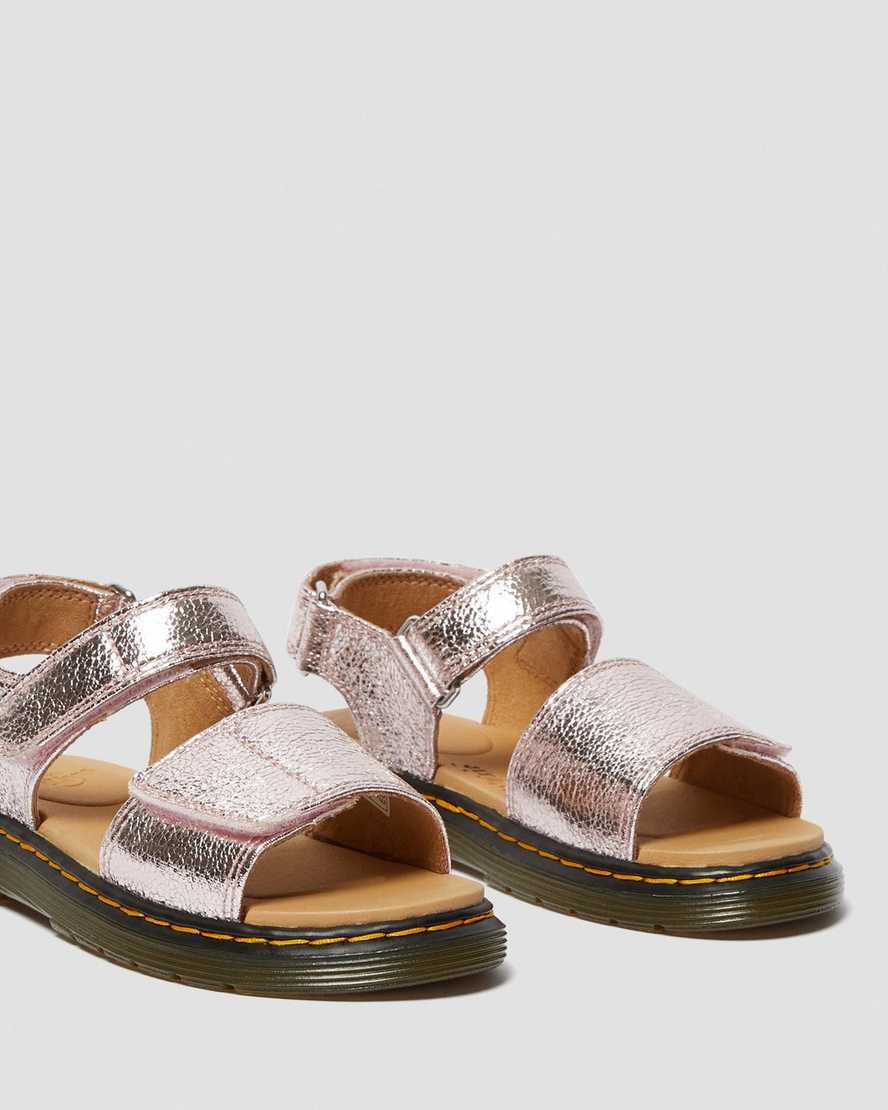 rosa dr martens romi metallic barnsandaler
