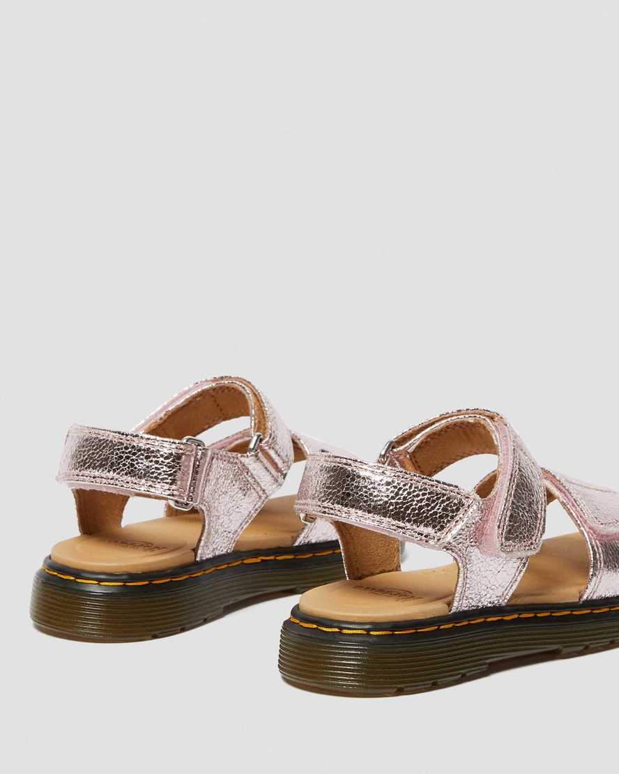 rosa dr martens romi metallic barnsandaler