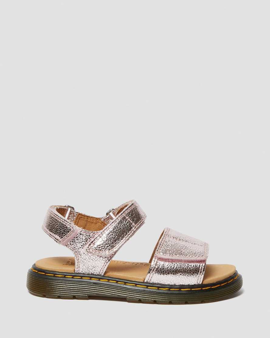 rosa dr martens romi metallic barnsandaler
