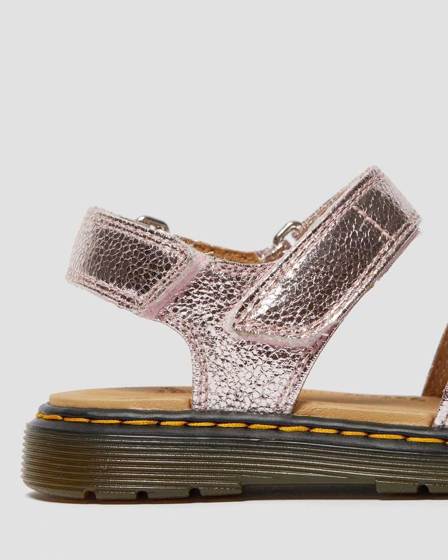 rosa dr martens romi metallic barnsandaler