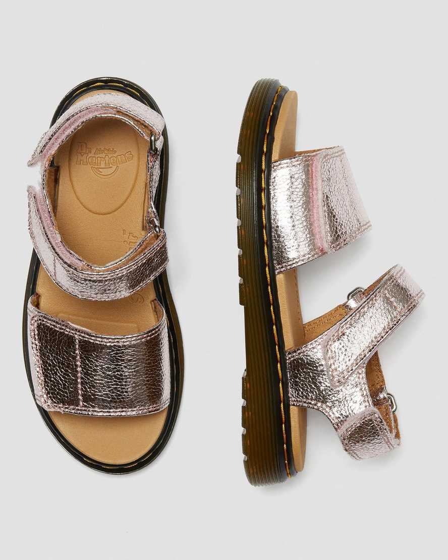 rosa dr martens romi metallic barnsandaler