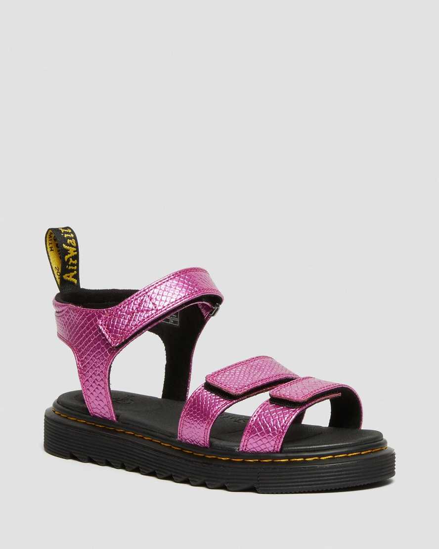 rosa dr martens klaire reptile emboss strap barnsandaler