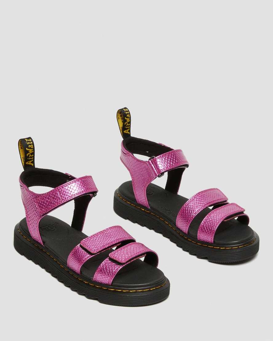 rosa dr martens klaire reptile emboss strap barnsandaler