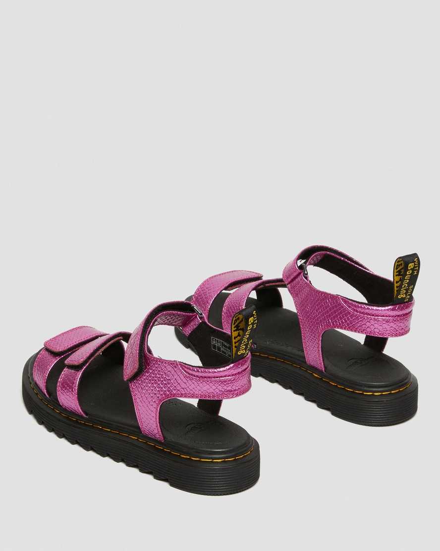 rosa dr martens klaire reptile emboss strap barnsandaler