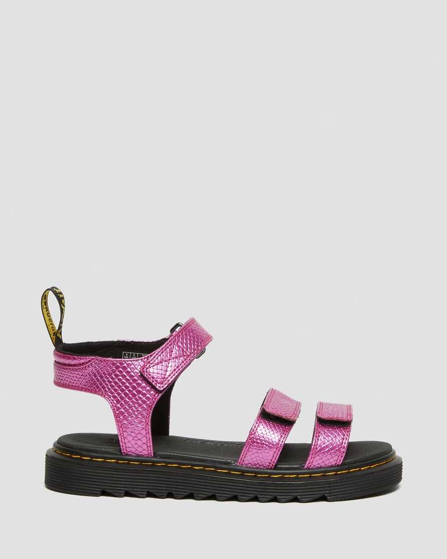 rosa dr martens klaire reptile emboss strap barnsandaler