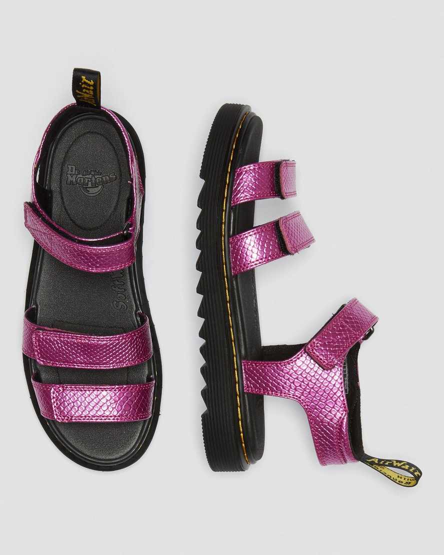 rosa dr martens klaire reptile emboss strap barnsandaler