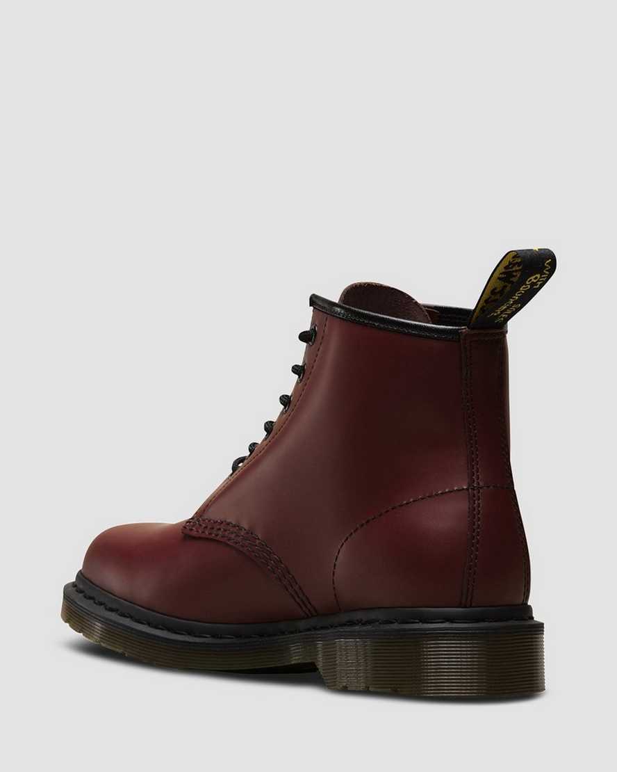 röda dr martens 101 smooth herr ankelstövlar