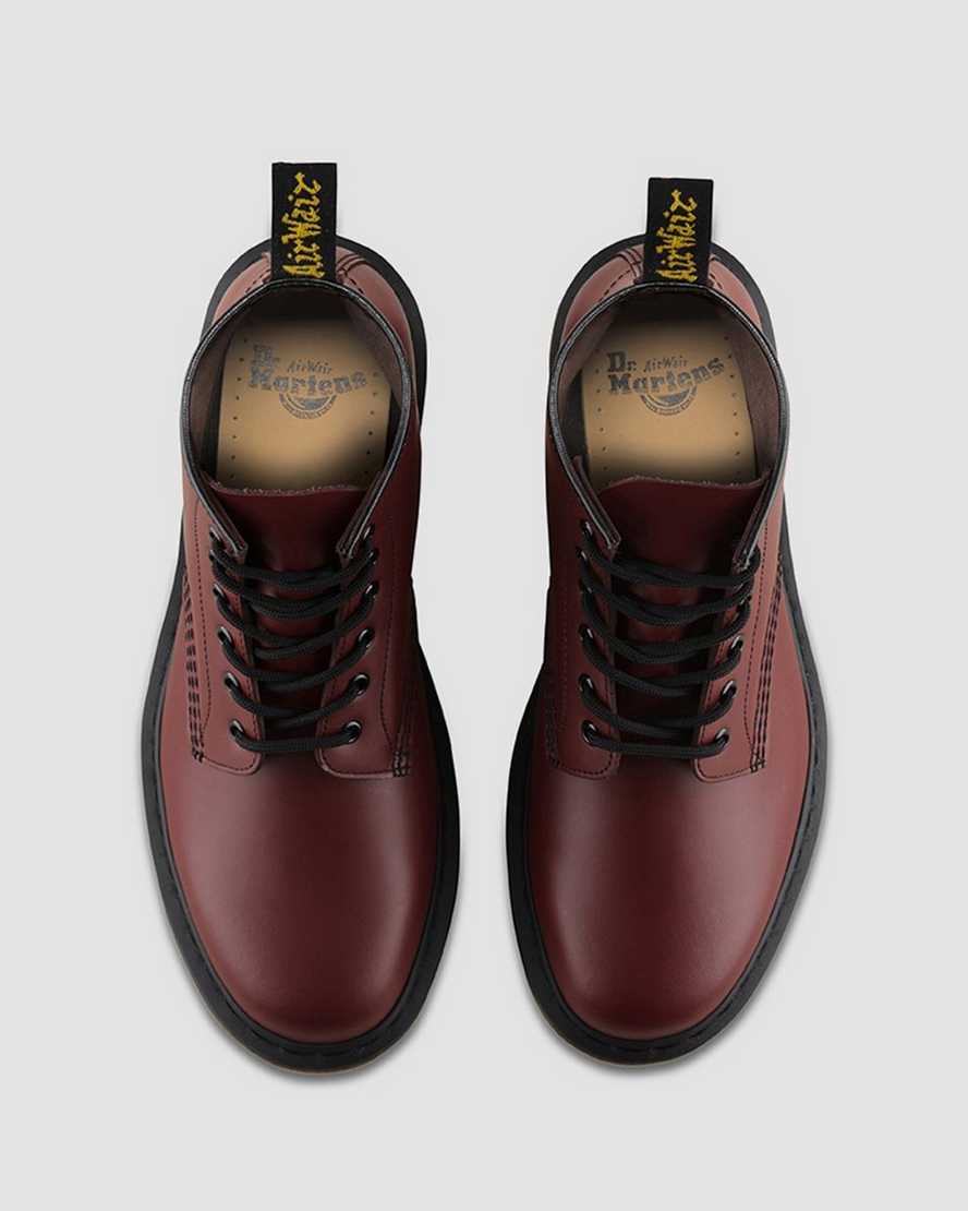 röda dr martens 101 smooth herr ankelstövlar