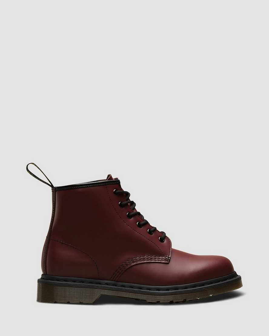 röda dr martens 101 smooth herr ankelstövlar