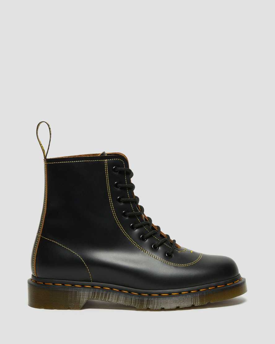 svarta dr martens pharamond vintage smooth herr ankelstövlar