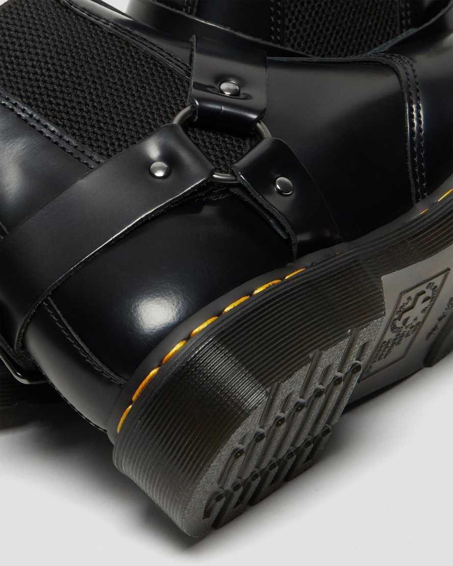 svarta dr martens wincox smooth herrstövlar med spänne