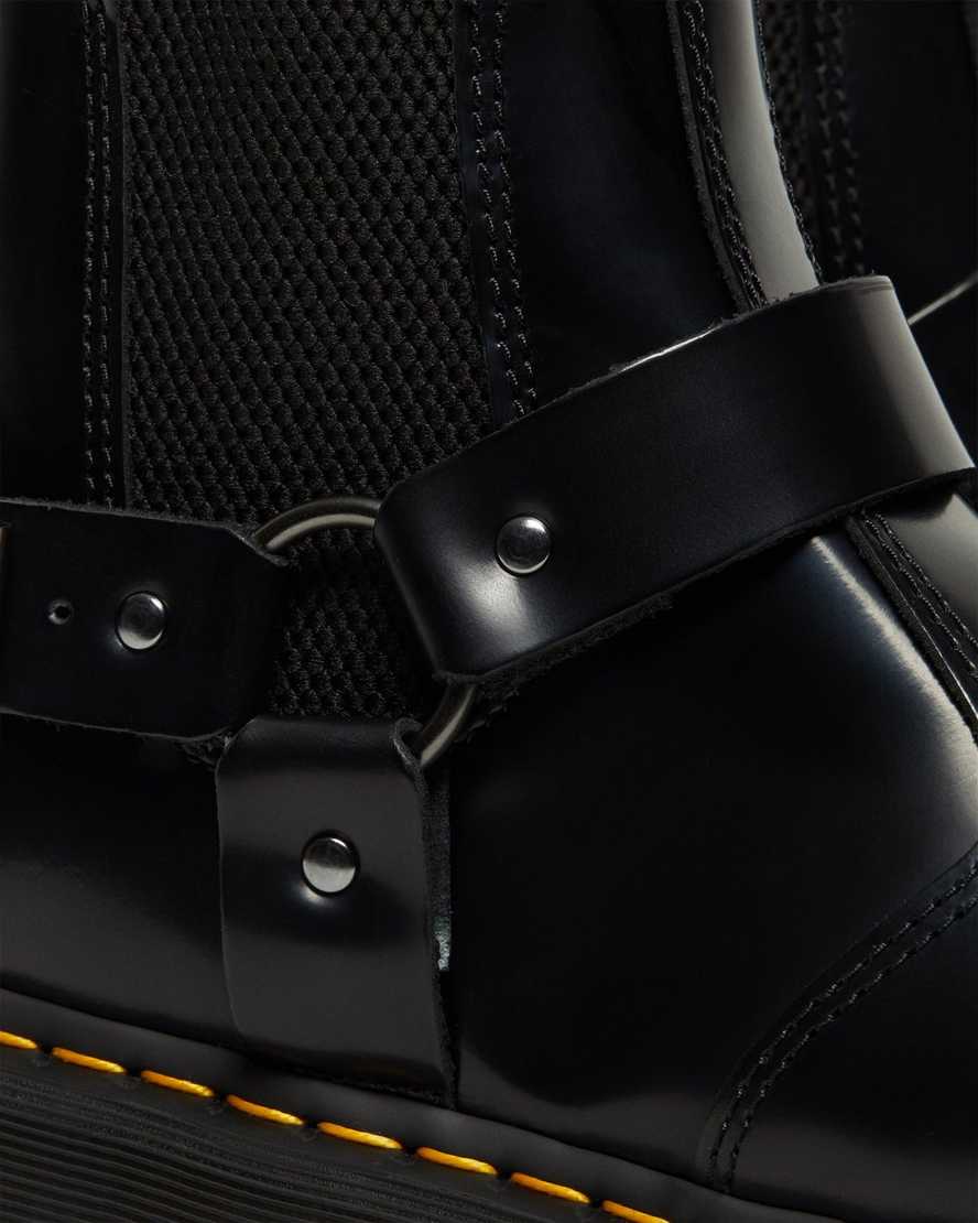 svarta dr martens wincox smooth herrstövlar med spänne