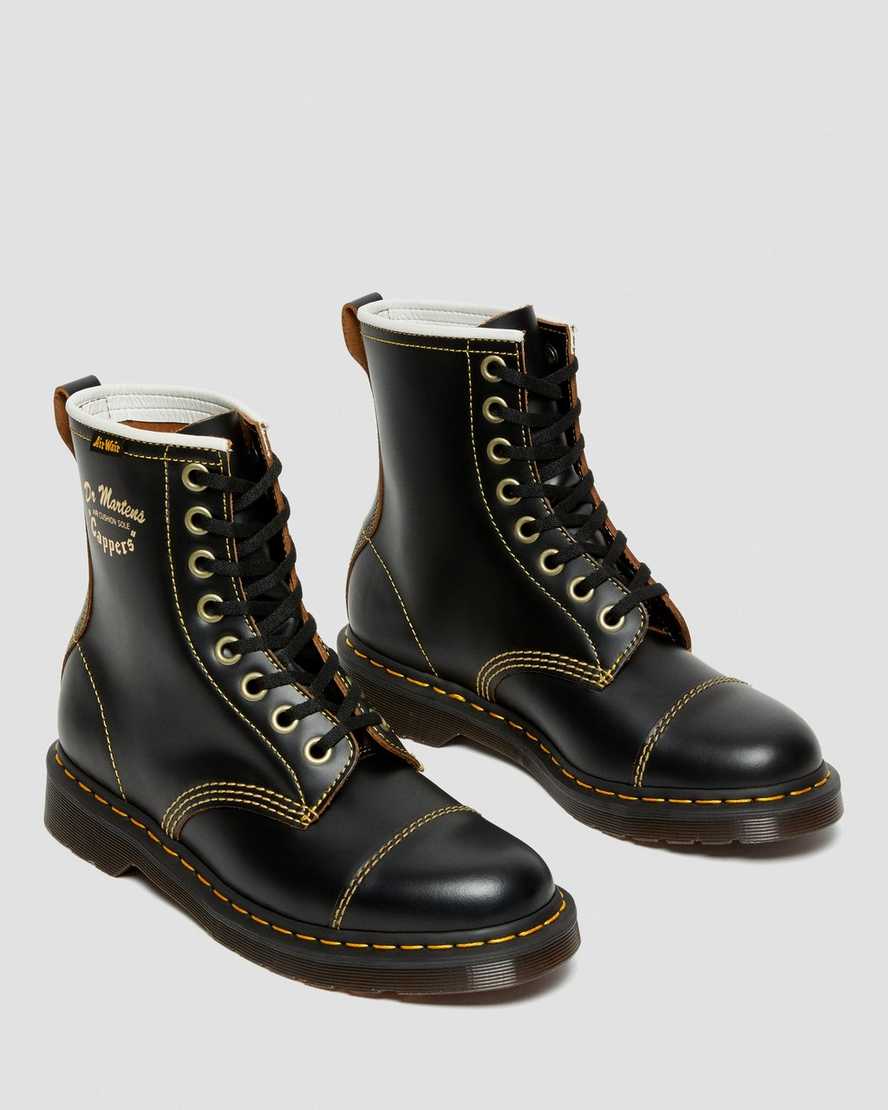 svarta dr martens capper vintage smooth herr casual stövlar