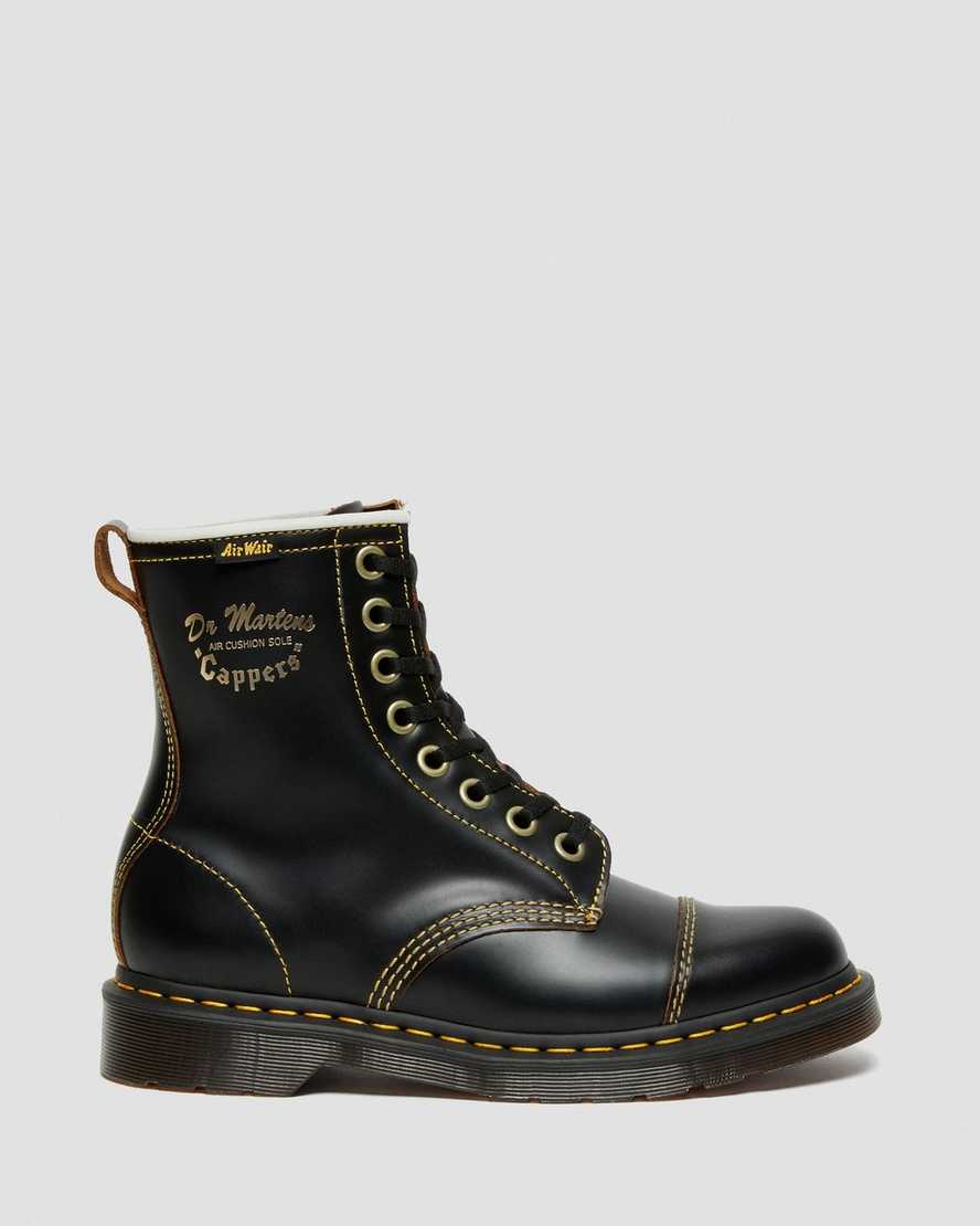 svarta dr martens capper vintage smooth herr casual stövlar