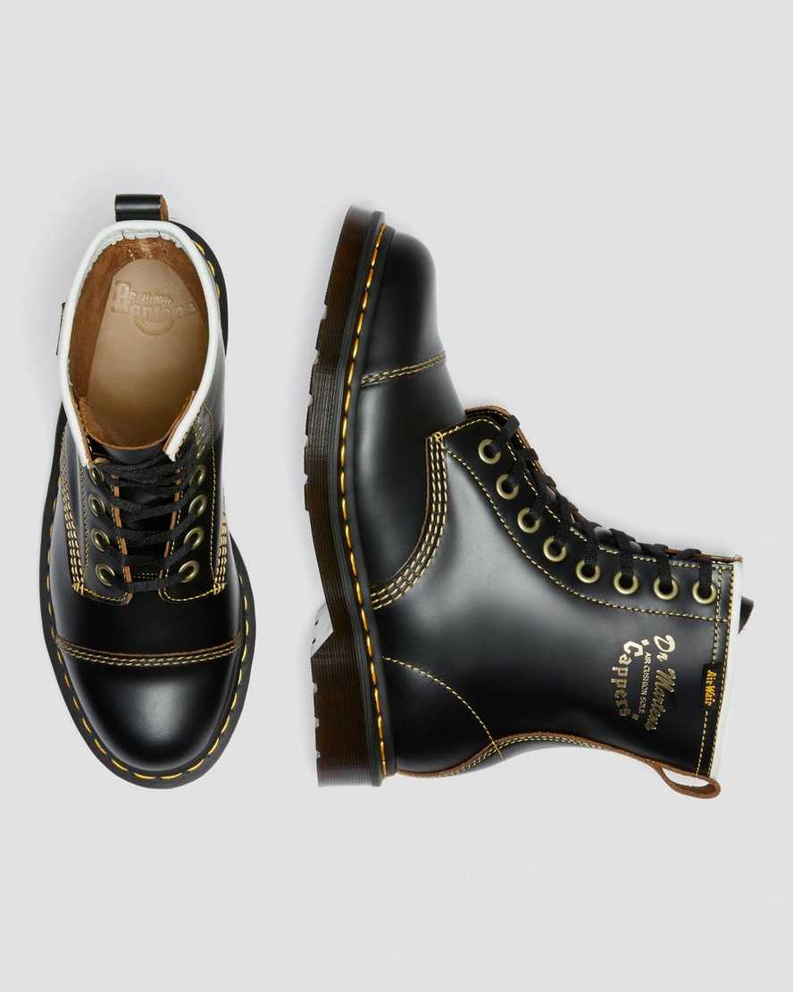 svarta dr martens capper vintage smooth herr casual stövlar