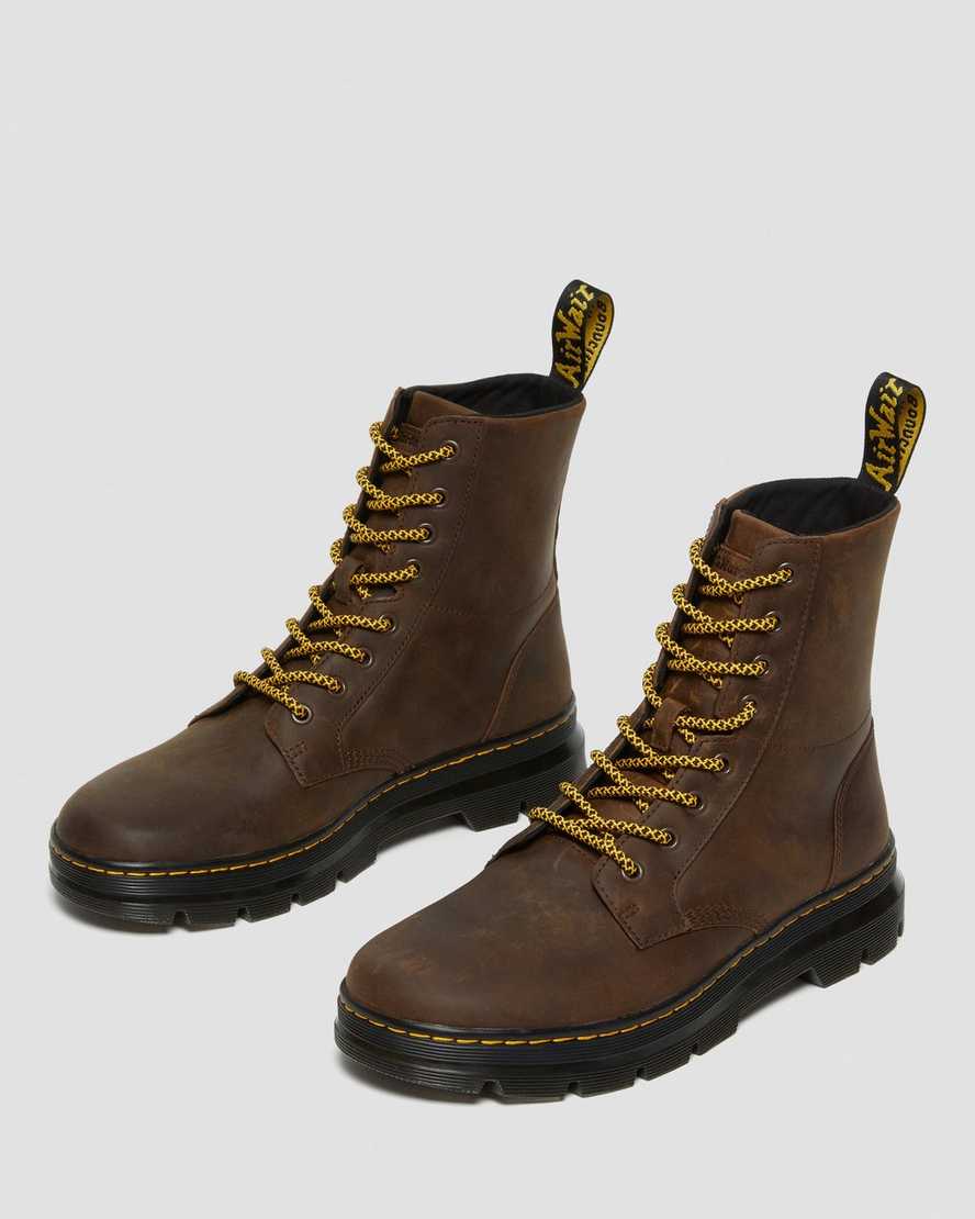 bruna dr martens combs crazy horse herr casual stövlar