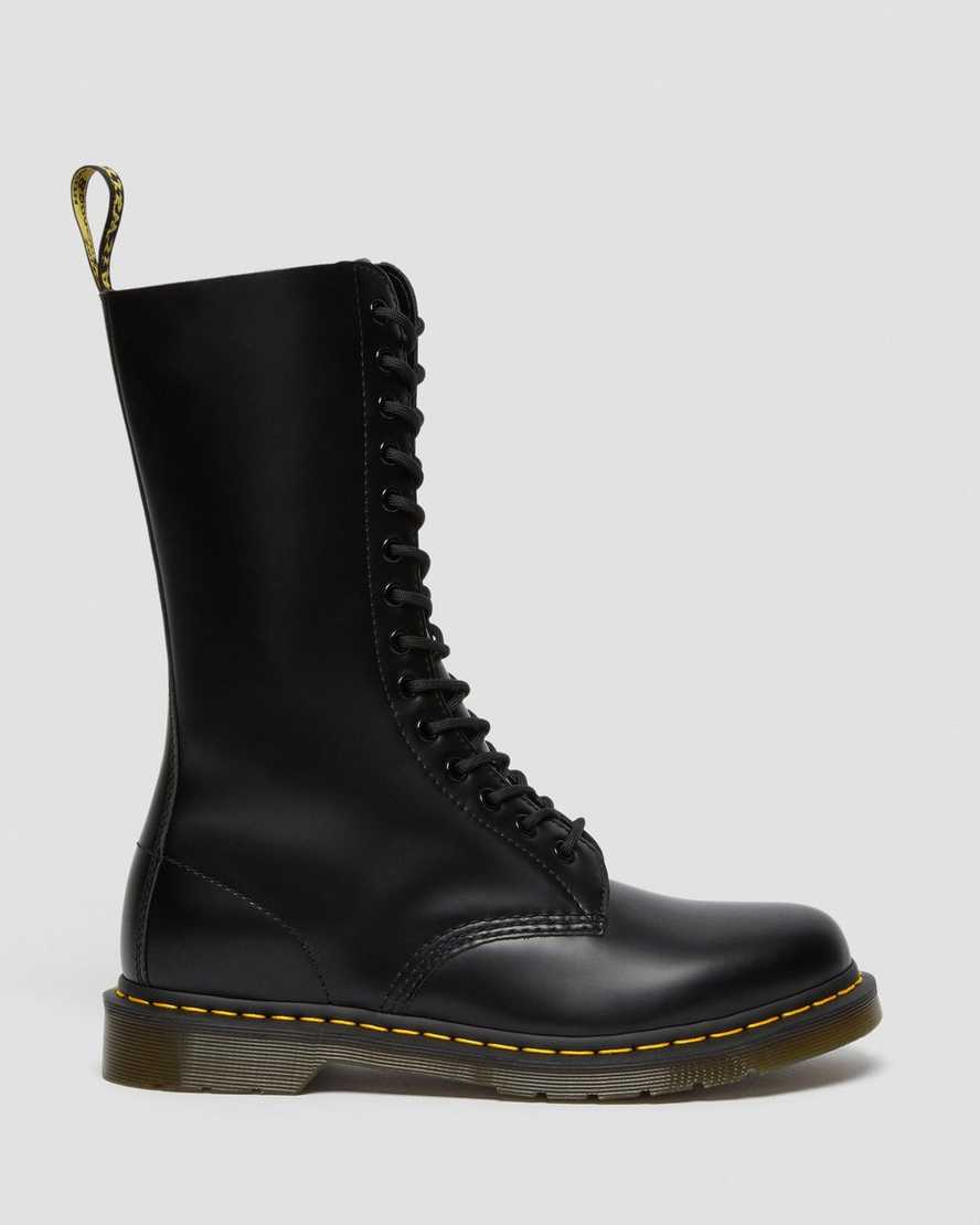 svarta dr martens 1914 smooth tall herr casual stövlar