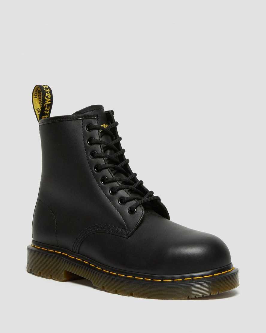 svarta dr martens 1460 halkfria stålhätta herrstövlar