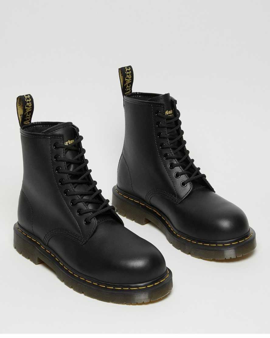 svarta dr martens 1460 halkfria stålhätta herrstövlar