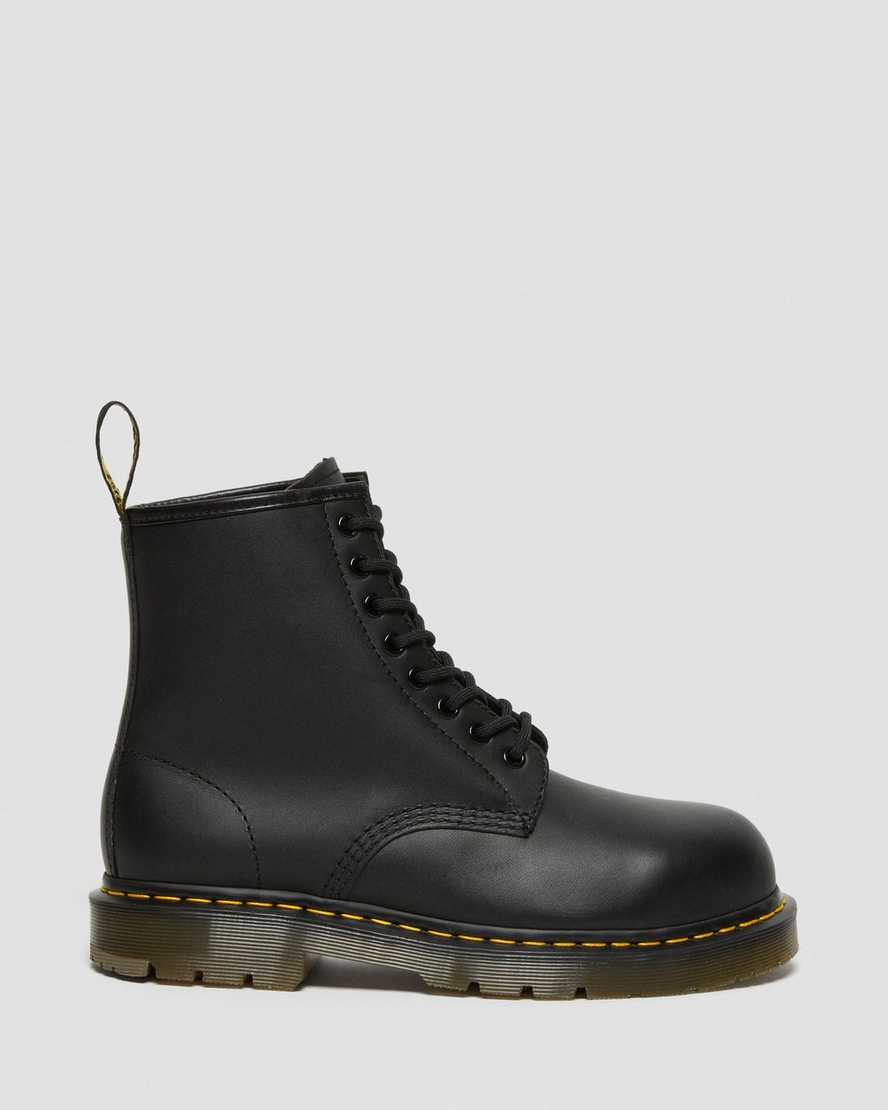 svarta dr martens 1460 halkfria stålhätta herrstövlar