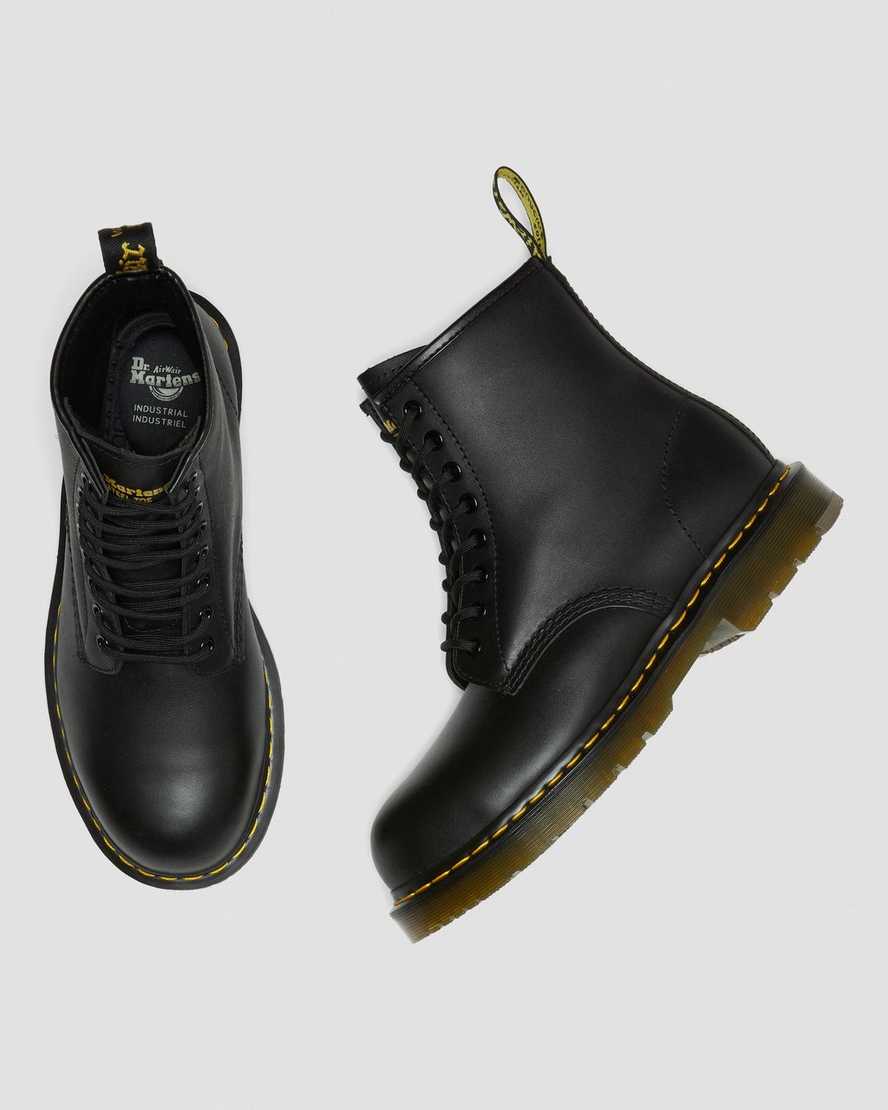 svarta dr martens 1460 halkfria stålhätta herrstövlar