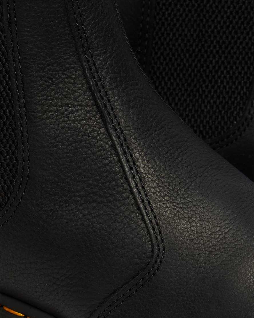 svarta dr martens 2976 herr chelsea stövlar med fuskpälsfoder