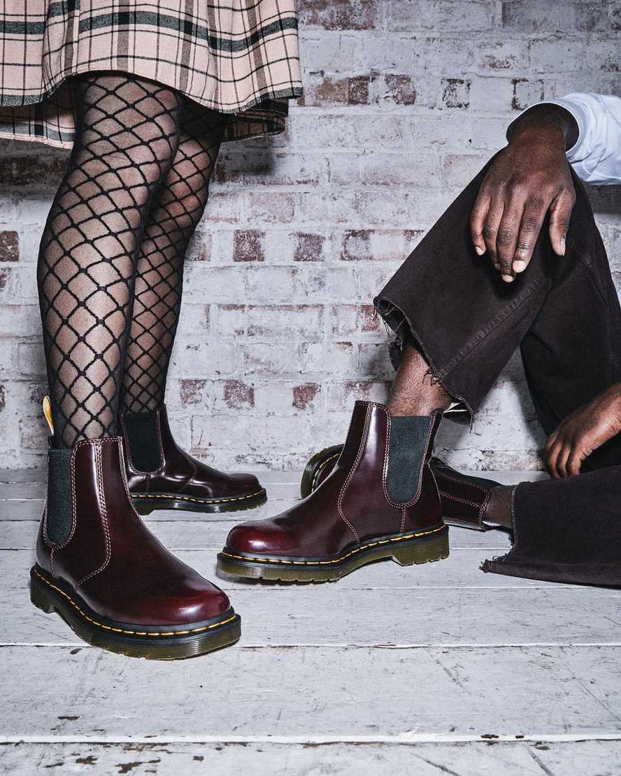 röda dr martens 2976 chelsea-stövlar för män
