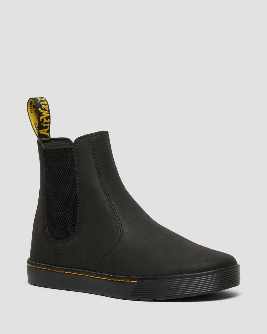 svarta dr martens tempesta casual chelsea-stövlar för män