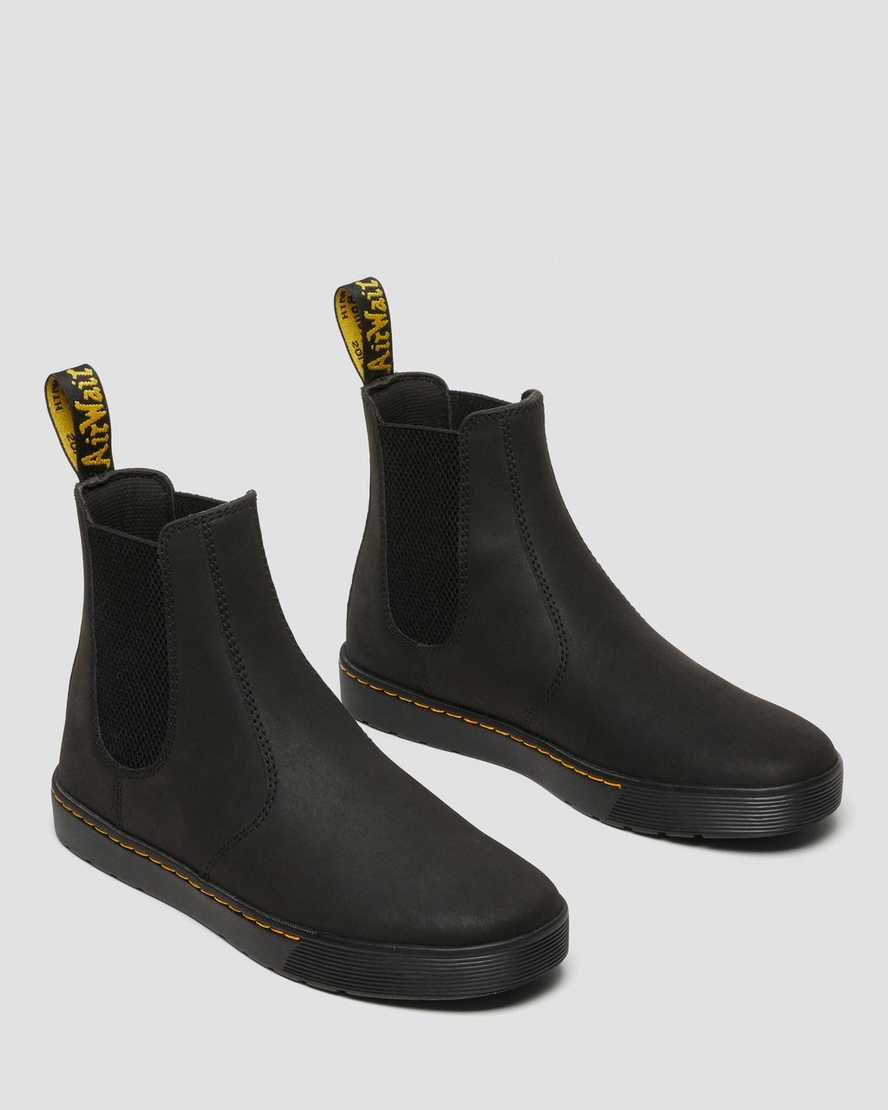 svarta dr martens tempesta casual chelsea-stövlar för män