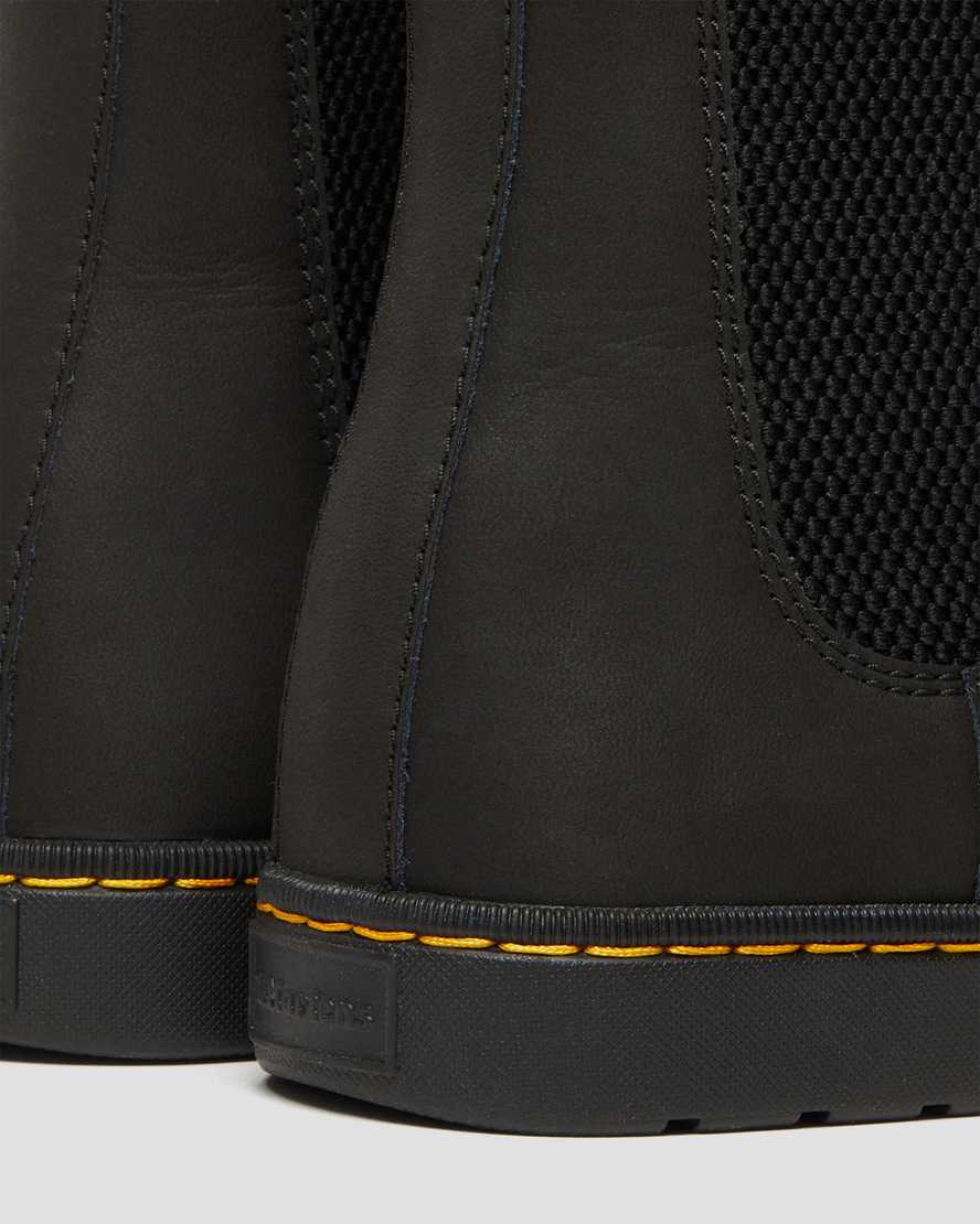 svarta dr martens tempesta casual chelsea-stövlar för män