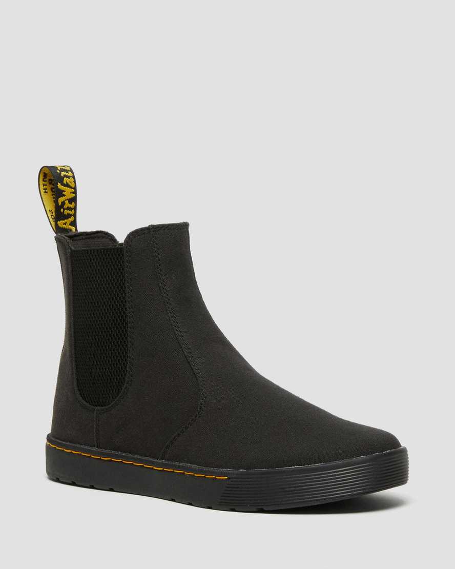 svarta dr martens tempesta casual chelsea-stövlar för män