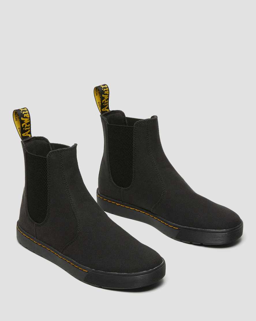 svarta dr martens tempesta casual chelsea-stövlar för män