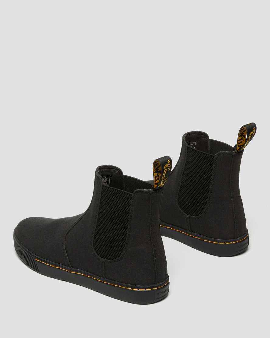 svarta dr martens tempesta casual chelsea-stövlar för män