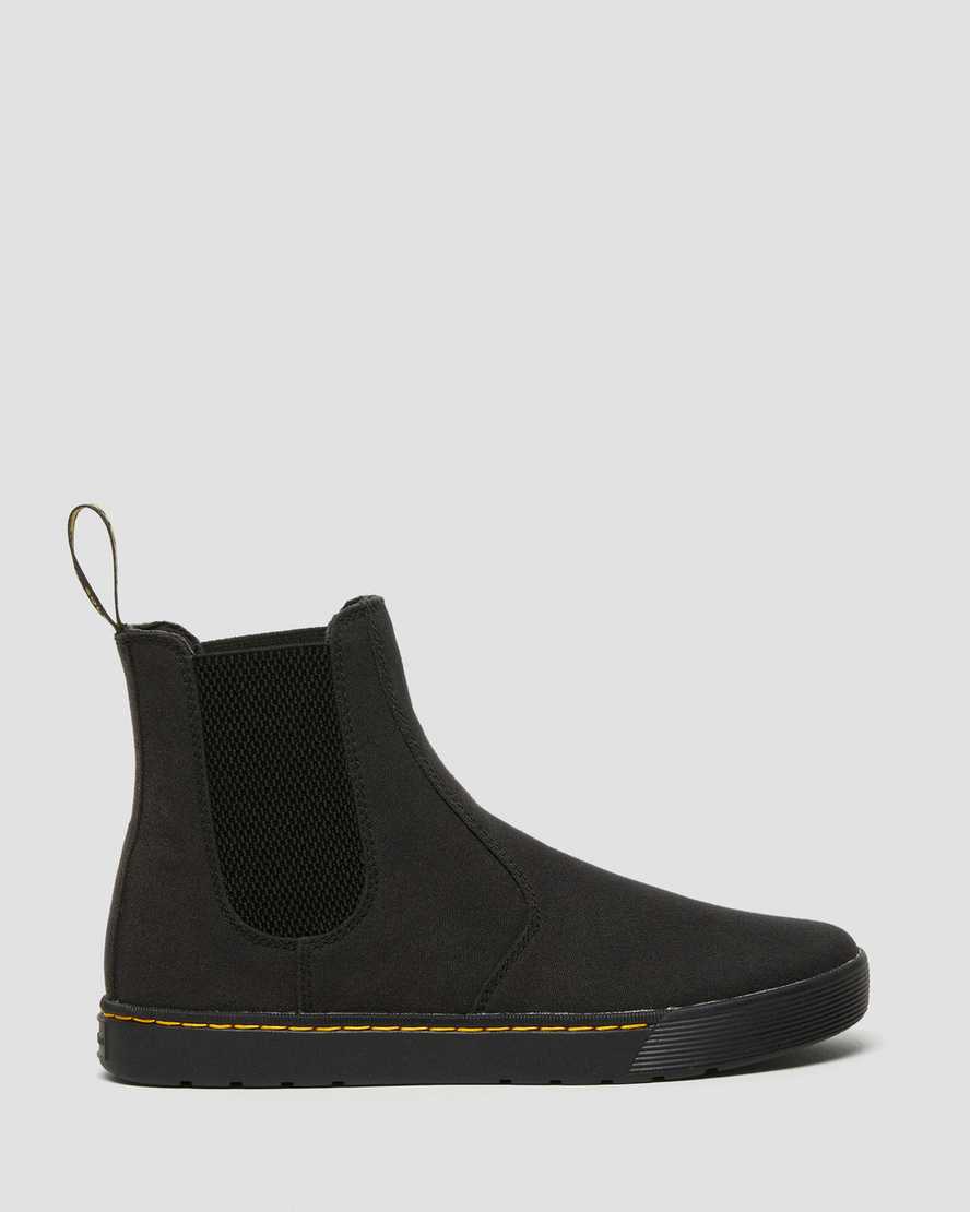 svarta dr martens tempesta casual chelsea-stövlar för män