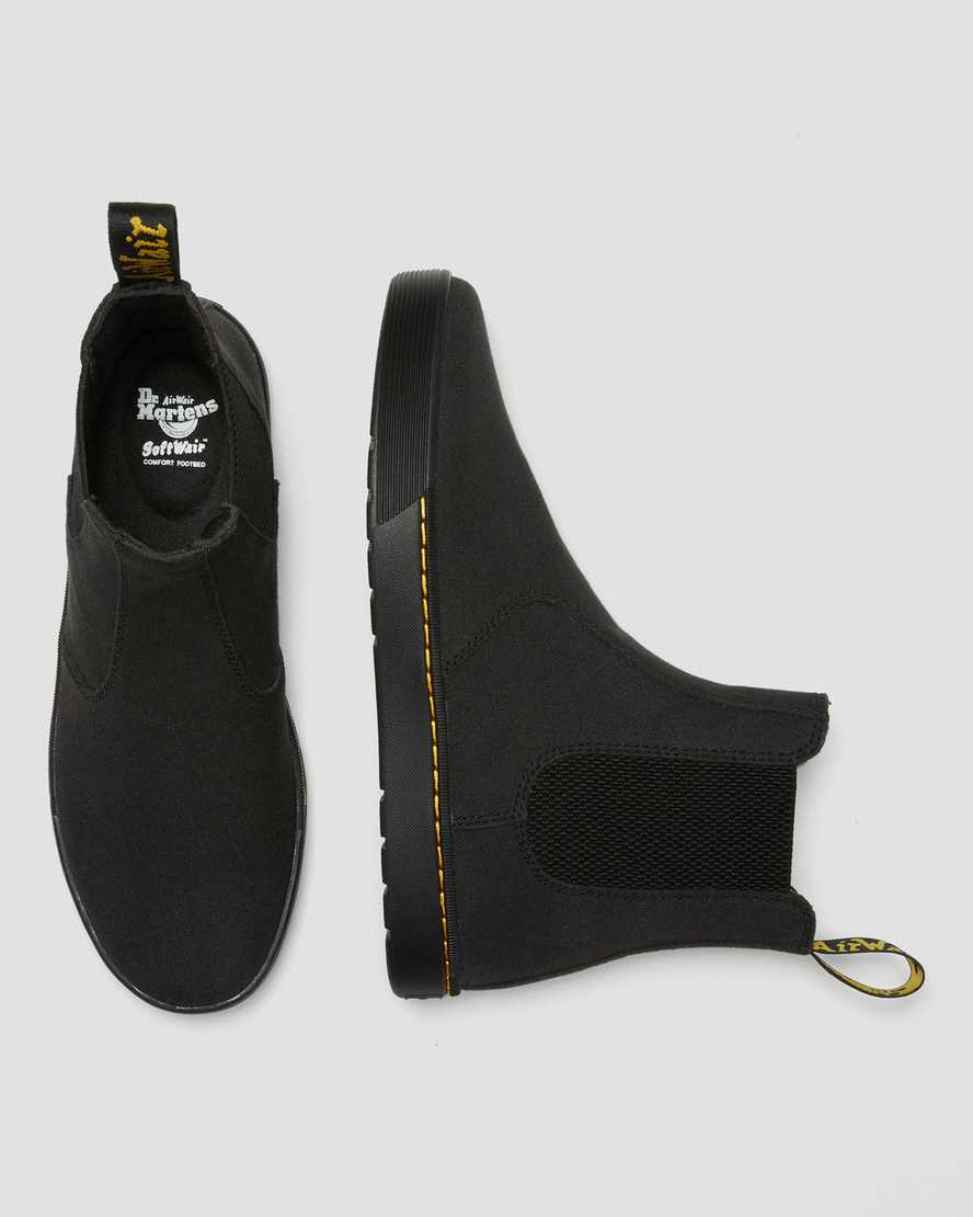 svarta dr martens tempesta casual chelsea-stövlar för män