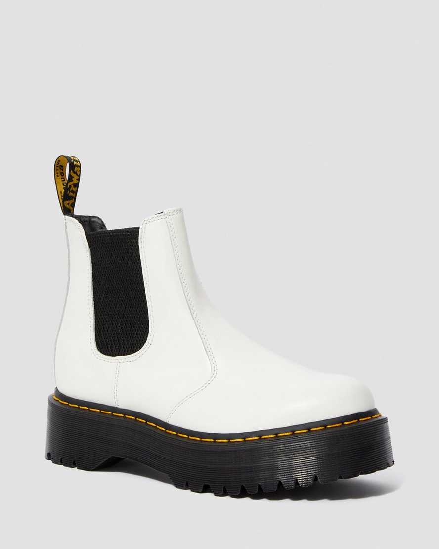 vita dr martens 2976 smooth platform chelsea stövlar för herr