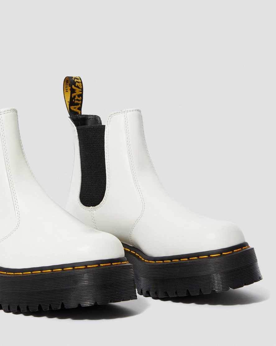 vita dr martens 2976 smooth platform chelsea stövlar för herr