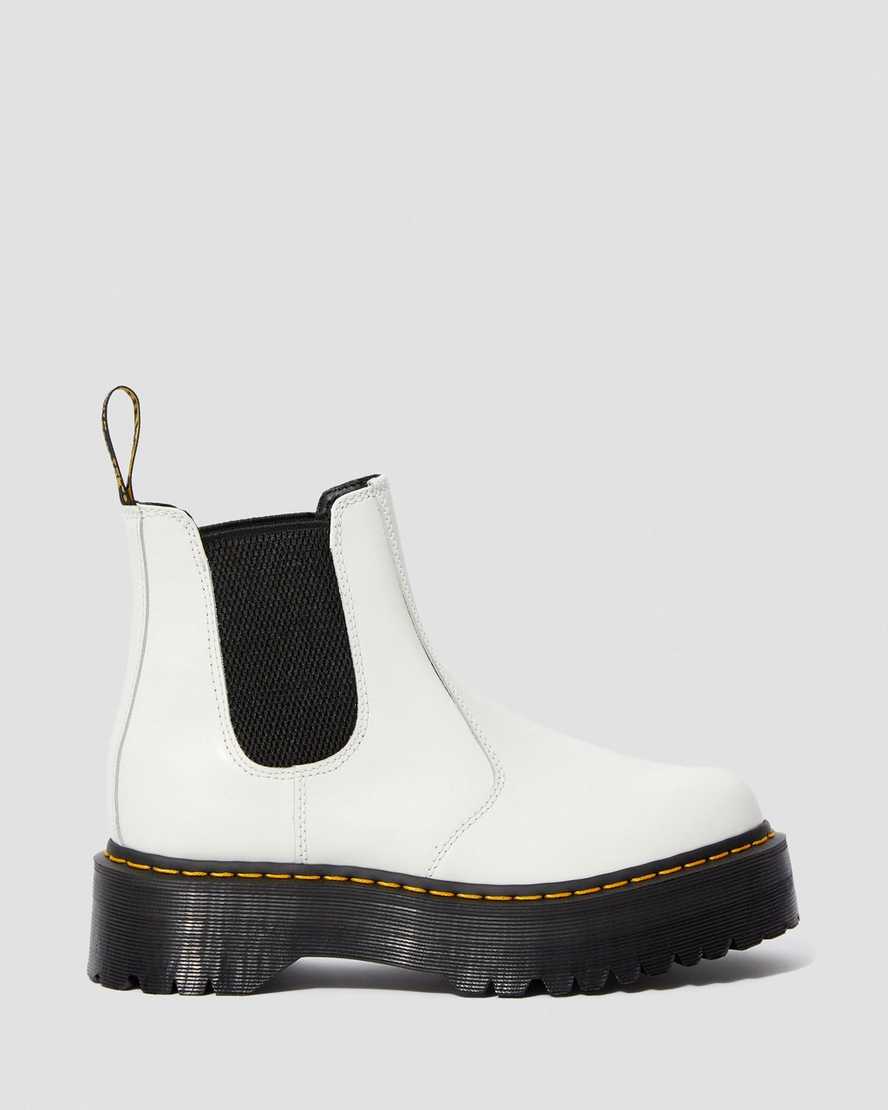 vita dr martens 2976 smooth platform chelsea stövlar för herr
