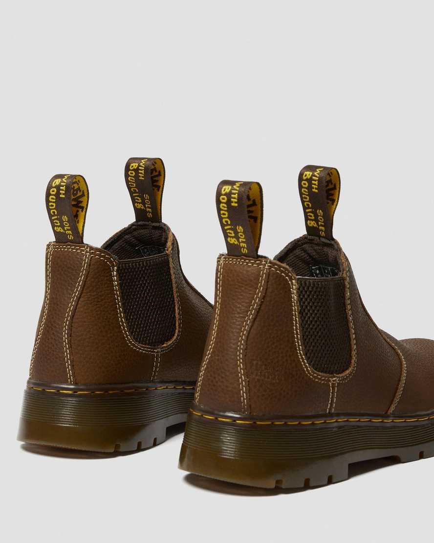 bruna dr martens hardie work chelsea-stövlar för män