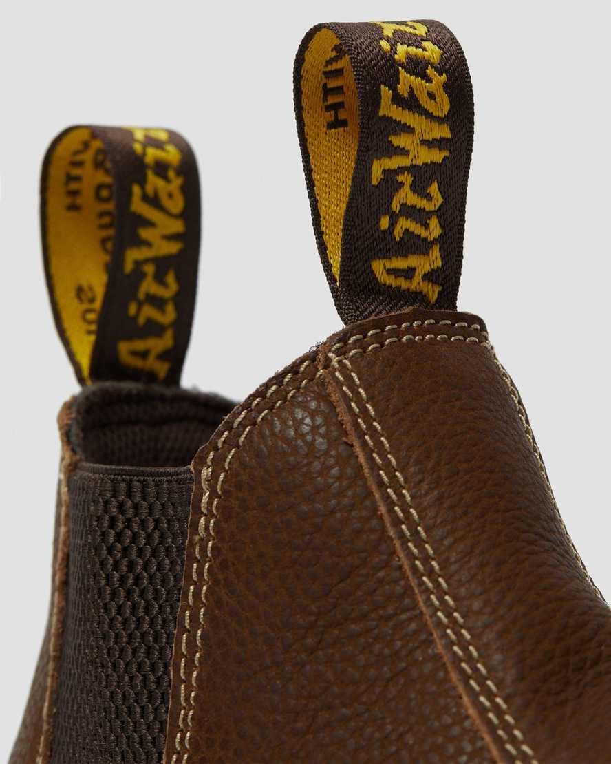 bruna dr martens hardie work chelsea-stövlar för män