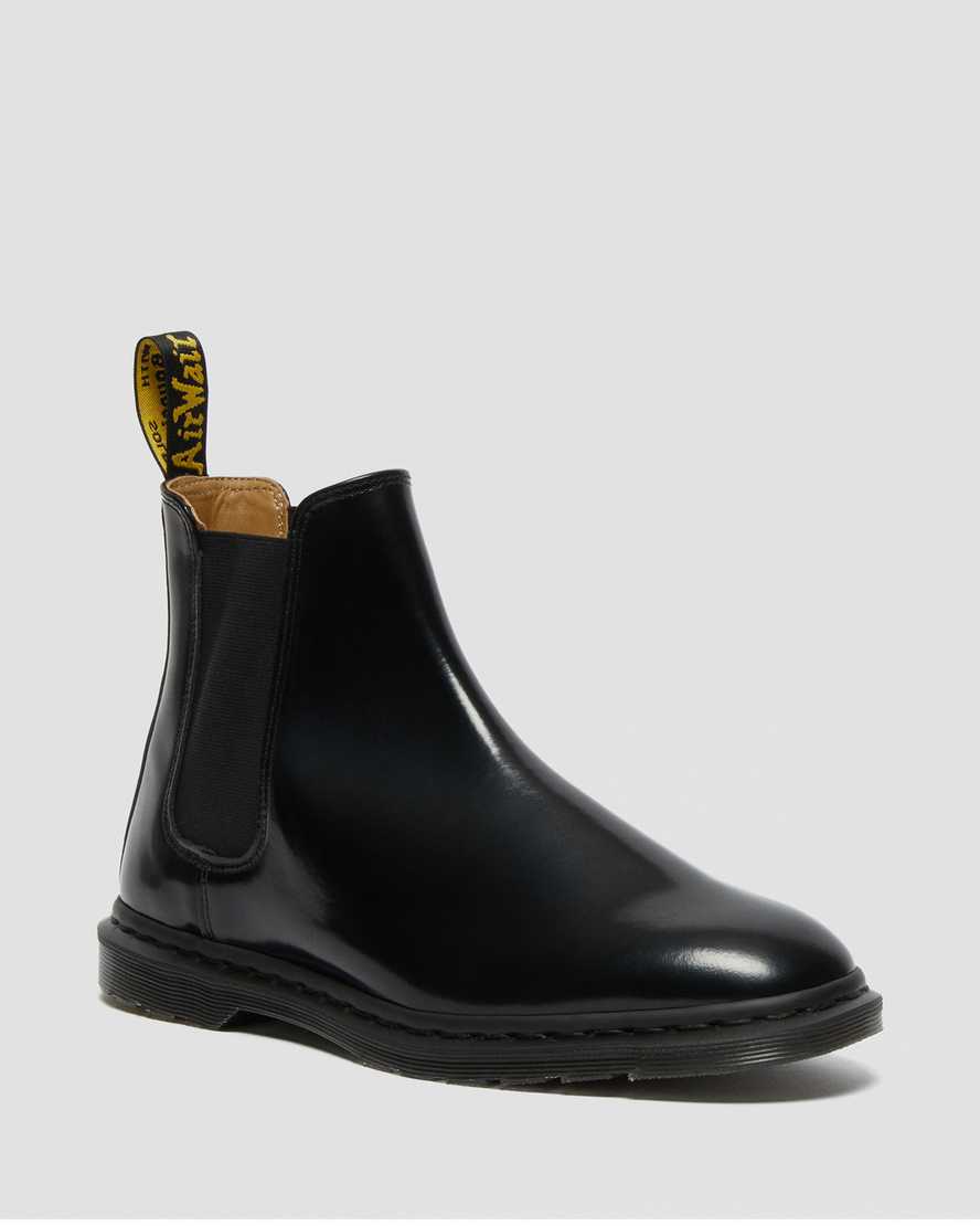 svarta dr martens graeme ii smooth chelsea-stövlar för män