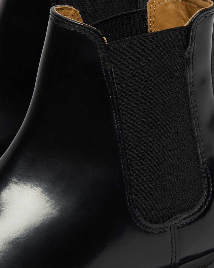 svarta dr martens graeme ii smooth chelsea-stövlar för män