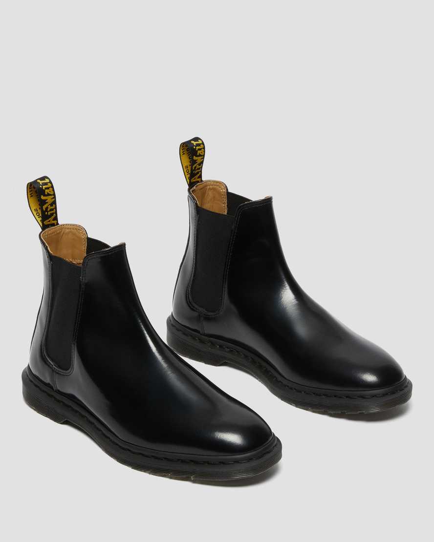 svarta dr martens graeme ii smooth chelsea-stövlar för män