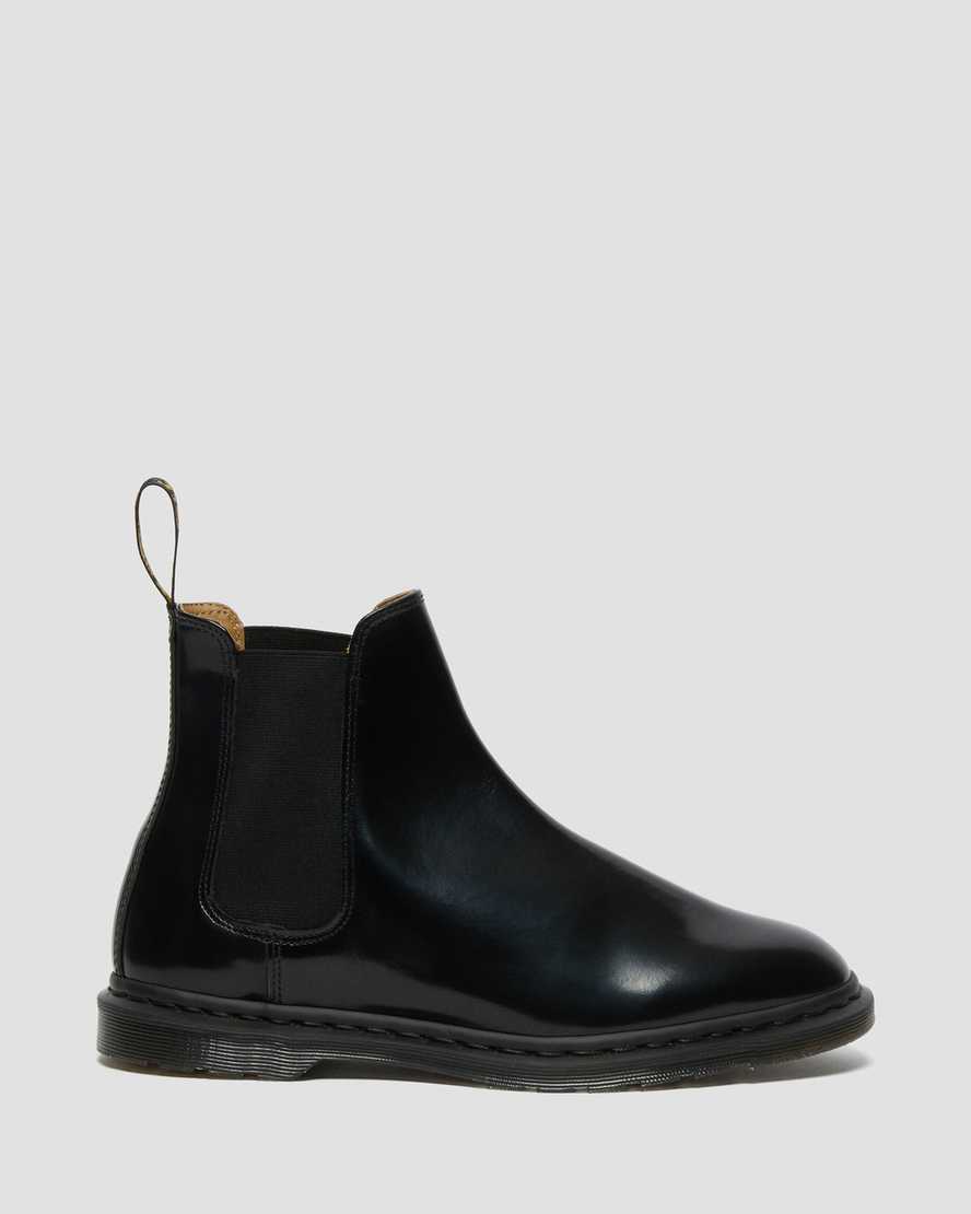 svarta dr martens graeme ii smooth chelsea-stövlar för män