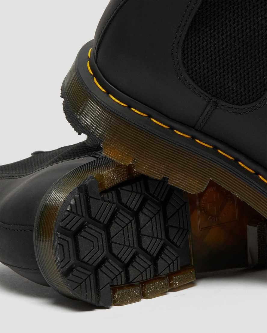 svarta dr martens 2976 dms wintergrip chelsea-stövlar för män
